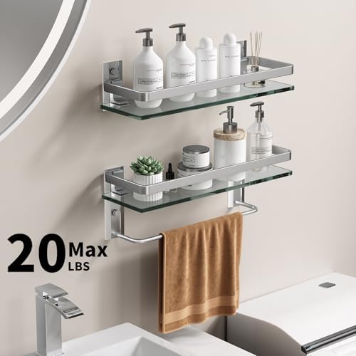 Danpoo Tempered Glass Towel Holder with Guardrails