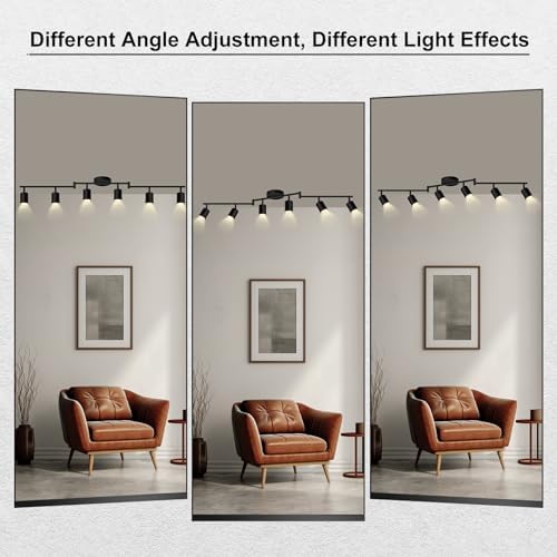6 LED Track Lights Matte Black Rotatable Kitchen Use