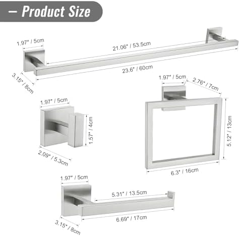 Space-Saving Towel Bar Set 5-Piece