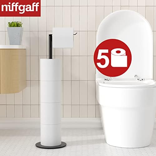 Niffgaff Stainless Steel Toilet Paper Holder 4 Spare Rolls Space-Saving Waterproof
