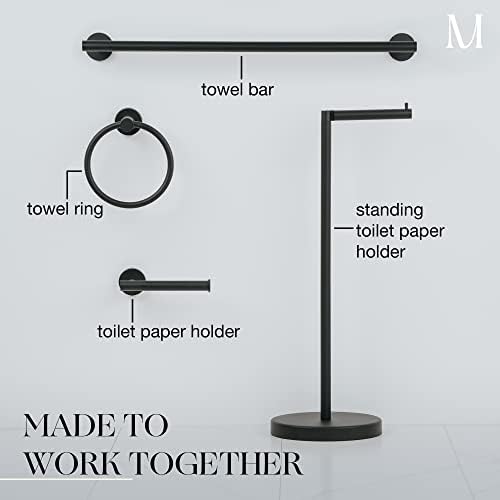Marmolux Acc Matte Black Towel Bar 24 Inch 1