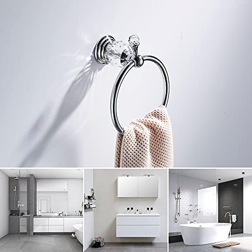 Wolibeer Bling Crystal Towel Holder Polished Chrome Finish