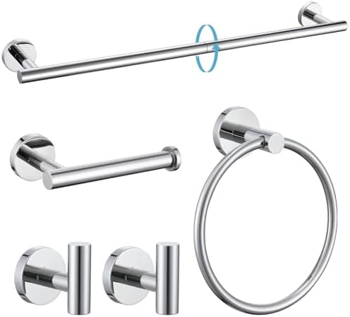 TURS Chrome Round 24 Towel Bar Set