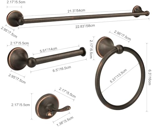 4-Piece antique bathroom hardware set