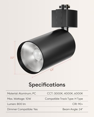 Track Lights Set of 6 for H-Track Compatible Ceiling