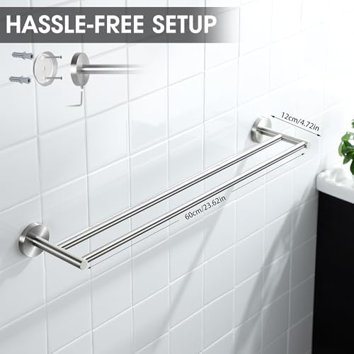 Sturdy 24-Inch Double Towel Bar for Bathroom