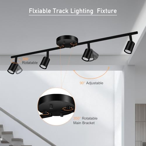 4-Light Energy Efficient LED Track Lighting for Ceiling