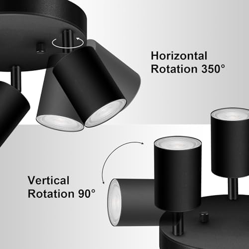 3-Light Track LightingFixture with Matte Black Finish