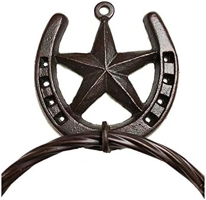 Treasure Gurus Texas Barn Star Horseshoe Bath Towel Ring