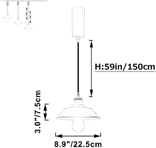 Adjustable 3-Light Pendant with Remote Control Black