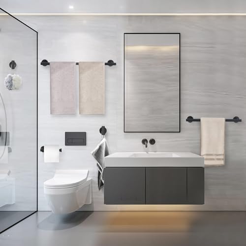 5 Pieces Matte Black Bathroom Hardware Set