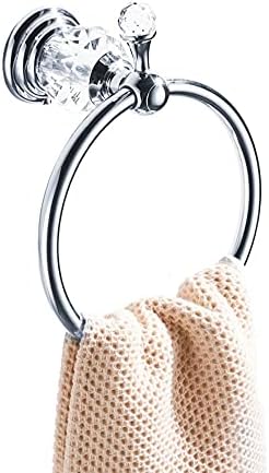Wolibeer Bling Crystal Towel Holder Polished Chrome Finish