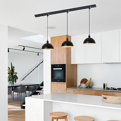 Stainless Steel Pendant Light Restaurant Bar Sconce 3 Lights Black Modern Midcentury Style