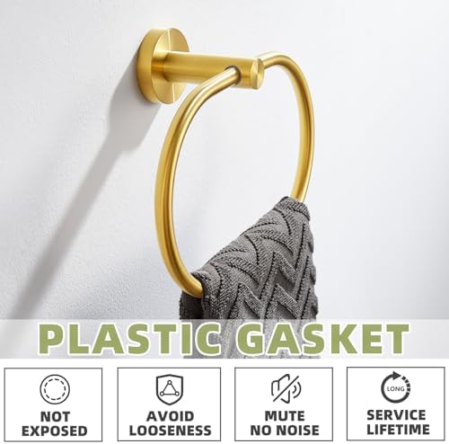 Stainless Steel Swivel Towel Holder with Brushed Gold Durable Bathroom Accessories