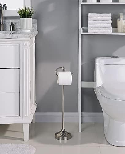 SunnyPoint Modern Brushed Nickel Toilet Paper Holder Stand