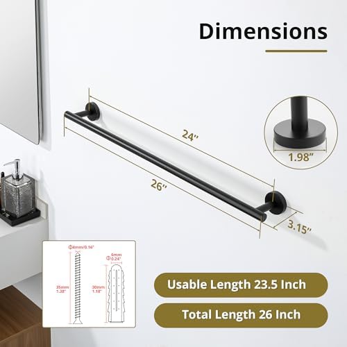 SAYAYO Black Towel Bar