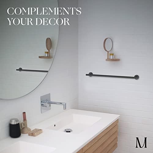 Marmolux Acc Matte Black Towel Bar 24 Inch 1