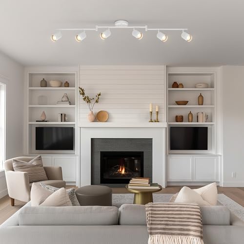 Stylish Foldable Track Lighting 47 Matte White with Pivoting Heads
