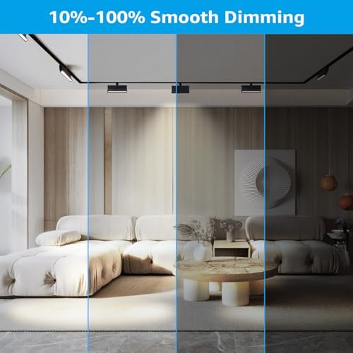 LED Track Lighting Heads Dimmable Black 4-Piece Set