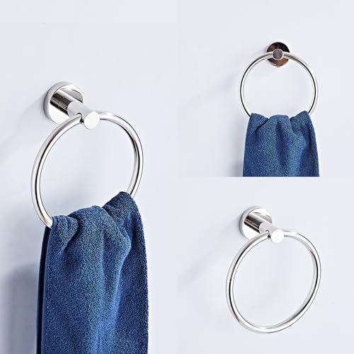 Chrome Bathroom Hardware Set 5 Piece w Towel Racks