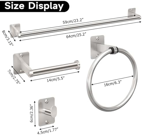 Sturdy 4-Piece Bathroom Hardware Set