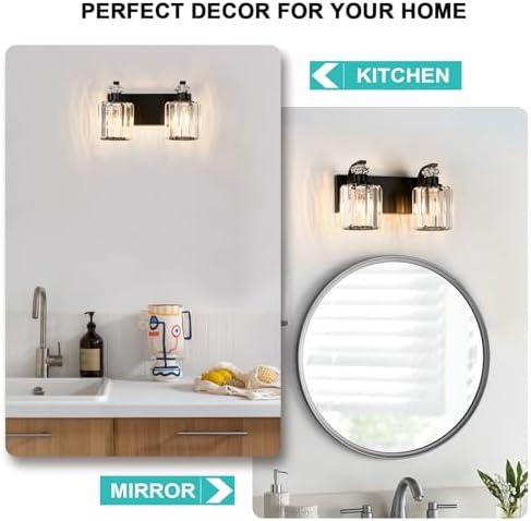 Crystal Vanity Lights with K9 Crystal Shade for Bathroom