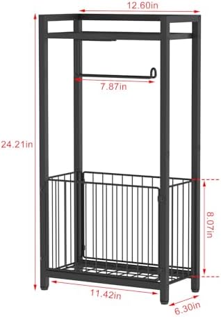 Freestanding Toilet Paper Holder w Storage Shelf