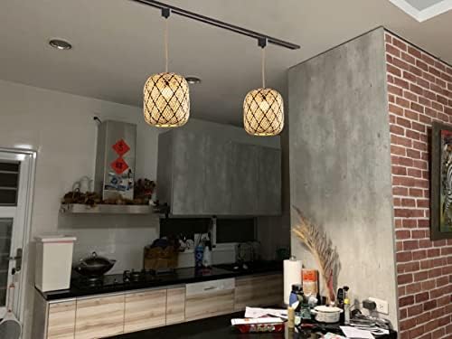 Natural Rattan Pendant Light Track Light System
