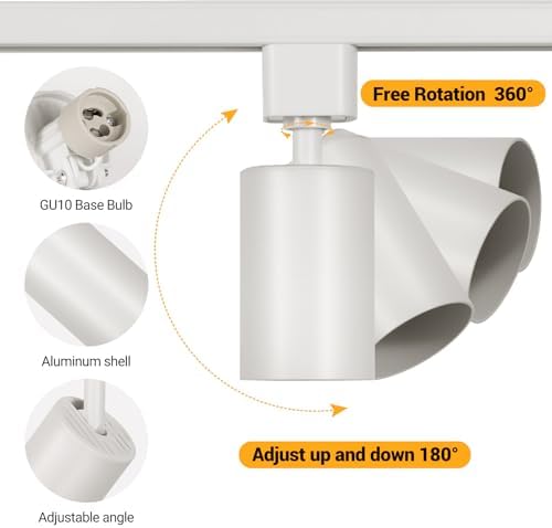 12-Piece GU10 Track Lighting Heads H-Track Compatible Set - Durable Ceiling Lights