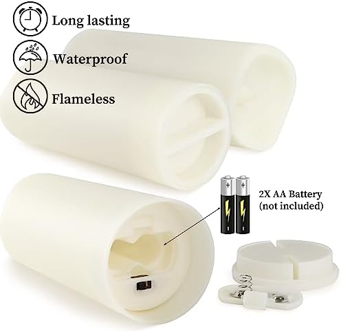 Flameless Pillars with 4 Remote Controllers 24 Realistic Candles