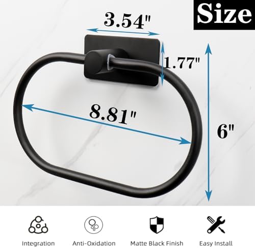 VANLOORY Oval Towel Ring - Rust-Resistant Space-Saving