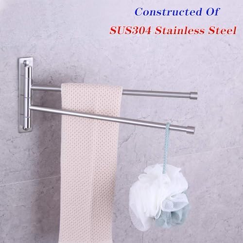 Elegant 2-Arm Stainless Steel Towel Bar for Bathroom Space-Saving Style