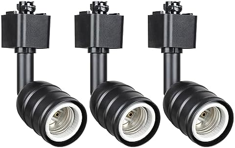 Adjustable 3-Pack Track Lighting Heads with E26 Base White