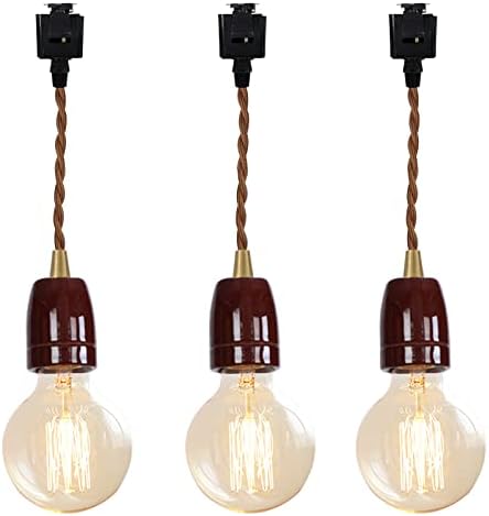 Retro Mini Pendant Lights with Twisted Cord Set of Three