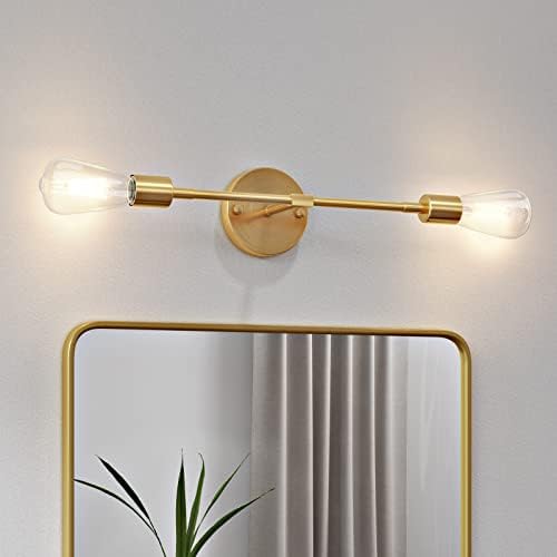 FadimiKoo 2-Light Brushed Brass Wall Sconces for Bathroom