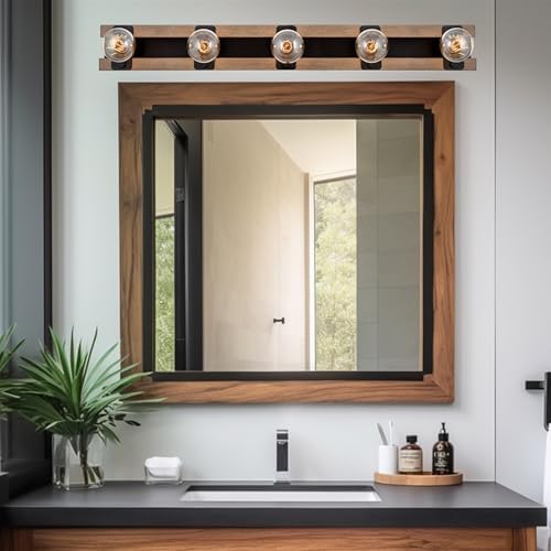Stylish 5-Light Vanity Bar with Rustic Charm