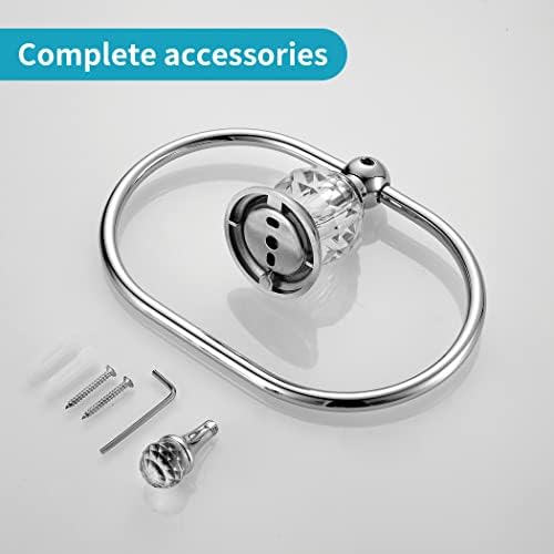 Wolibeer Chrome Towel Ring - Crystal Hand Towel Holder