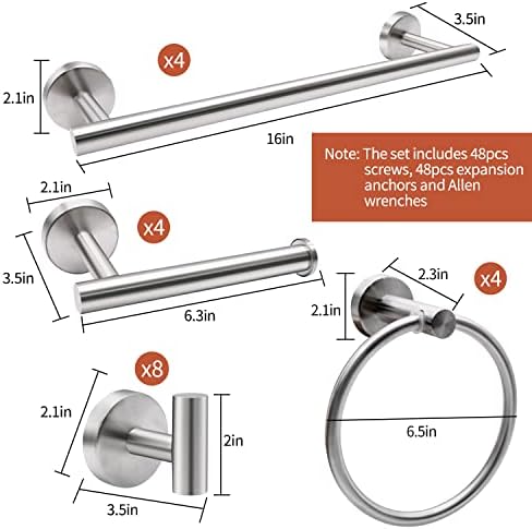 20-Piece Bathroom Hardware Set with doipron Fast Easy to Install