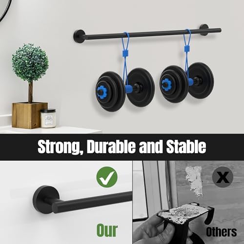Matte Black Towel Bar Wall-Mounted 24 Inch 304 Stainless Steel