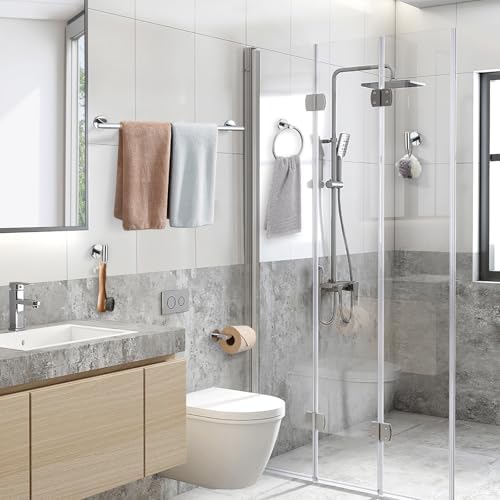 TURS Chrome Round 24 Towel Bar Set
