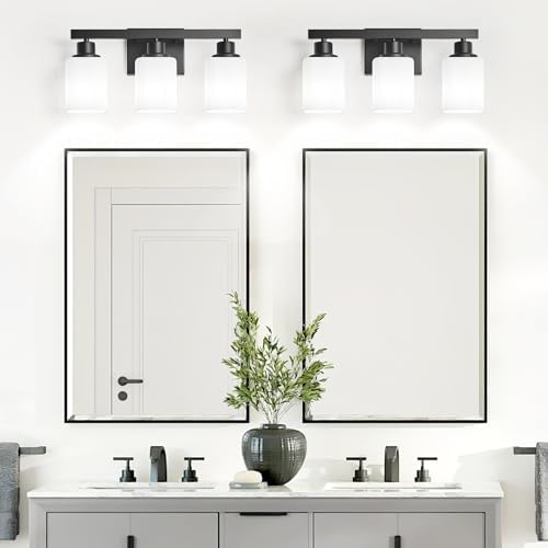 3-Light Bathroom Vanity Light Matte Black