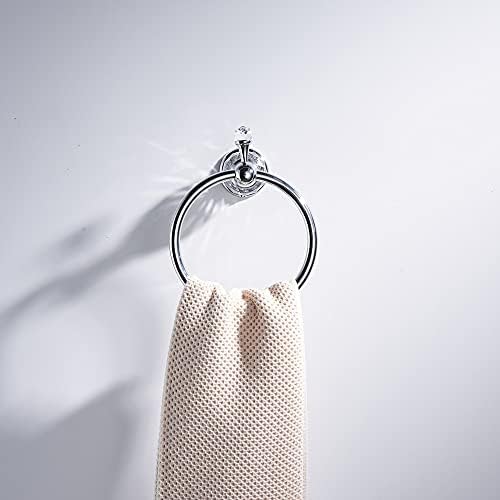 Wolibeer Bling Crystal Towel Holder Polished Chrome Finish