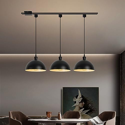 Stainless Steel Pendant Light Restaurant Bar Sconce 3 Lights Black Modern Midcentury Style