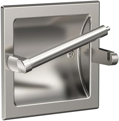WZKALY Brushed Nickel Recessed Toilet Paper Holder Modern Rust-Resistant