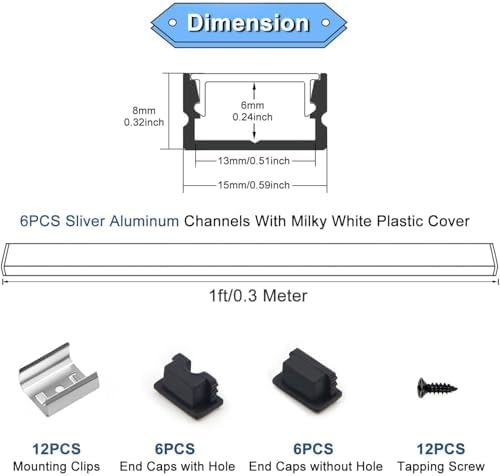 VST 6-Pack U-Shape LED Aluminum Channels