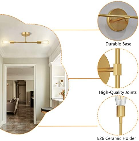 FadimiKoo 2-Light Brushed Brass Wall Sconces for Bathroom