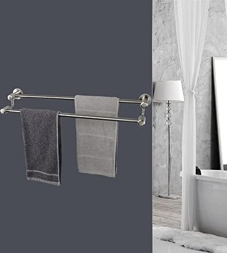 TocTen Double Bath Towel Bar Heavy Duty Stainless Steel Towel Holder