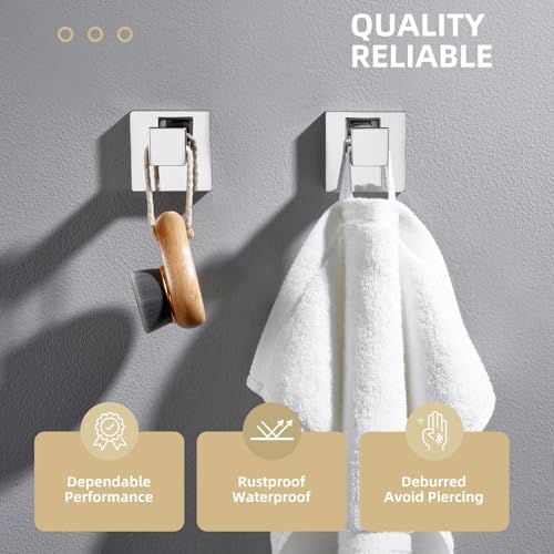 Angle Simple Towel Hooks 2 Pack Stainless Steel