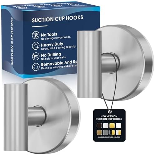Heavy Duty Shower Suction Cup Hooks Silver