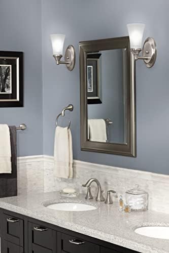 Muen YB2861BN Eva Vanity Light with Frosted Glass Brushed Nickel